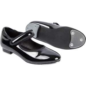 Zapatos de claqué Dynadans unisex para niños, estilo Mary Jane, planos, con correa ajustable, color negro. - Product Image 2