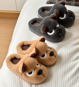 Pantoufles en peluche de luxe <span class=keywords><strong>pour</strong></span> femmes, doublure en coton moelleux, motif <span class=keywords><strong>chien</strong></span> de dessin animé, chaudes, en EVA, vente en gros, support échantillons - Product Image 2