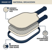 Set Pickleball Keluarga AVYA USAPA Approved T700 Serat Karbon Mentah Navy Luxe 4 Buah, Tebal 13mm, Sarang Lebah Polipropilena Kepadatan Tinggi