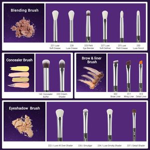 Jessup Set di pennelli professionali per il trucco degli occhi 15 pz nero/argento T177 con pennelli per il trucco A005 tappetino per la pulizia - Product Image 6