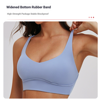 YOKE 2026 Nouveau Soutien-gorge de sport yoga personnalisé avec logo, brossé, bretelles croisées, dos évidé, coupe ajustée, motif uni, pour l'extérieur