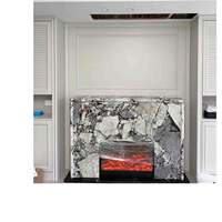 Cheminée en marbre naturel en gros pour intérieur, chambre à coucher, décorative, moderne, salon, cheminée en marbre Calacatta Nero