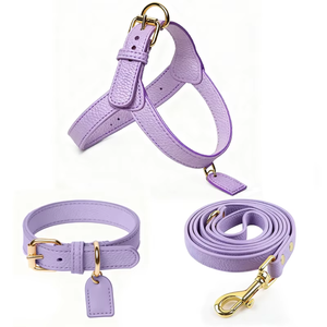 맞춤형 블랙 애완견용 조절 가능한 패션 메탈 버클 방수 비건 PU 고급 가죽 강아지 목줄 (태그 포함) - Product Image 3