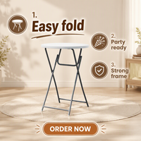 Ensemble de table à manger pliable en tube d'acier HDPE léger pour usage extérieur, résistant aux UV et durable