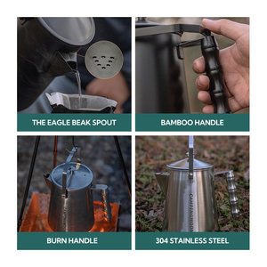 Campingmoon Outdoor <strong>Camping</strong> Durable Boiling <strong>Kettle</strong> Portable Large Capacity Stainless Steel BBQ Boil <strong>Kettle</strong> - Product Image 4