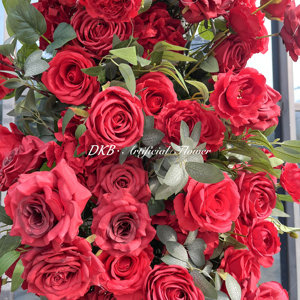 Fábrica al por mayor decoración de la boda flor artificial arco Fondo Flor Alta Calidad Rosa cuadrado boda arco - Product Image 3