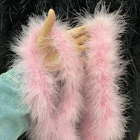 Écharpes en plumes de dinde blanches et roses en gros, boas en plumes naturelles teintes, bricolage, artisanat, costumes, fête dansante, déguisements d'Halloween, décoration