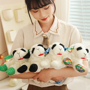 Peluche Interattivo Lisa a Forma di Pecora per Gatti e Cani, Stile Cartone Animato, con Squeaker, Ricamato, 29cm, Antistress, Realizzato in Morbido PP - Product Image 1