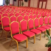 Chaises de salle à manger en métal pour hôtels, mariages, banquets, réunions VIP, restaurants, événements, fêtes, églises, hôpitaux, salons, empilables