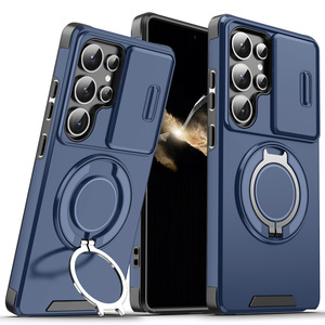 Funda Protectora para Teléfono con Anillo Giratorio de 360 Grados, Diseño de Armadura TPU+PC, Protección de Lente a Prueba de Golpes, Agarre para Teléfono para S26 Ultra - Product Image 1