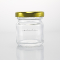 Pot en verre rond transparent de 30 ml avec couvercle à vis, pot en verre de 1 oz avec capuchon métallique pour caviar, nid d'oiseau, safran, confiture - Vente chaude