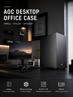 AOC Wholesale M-ATX ITX Full Tower PC Case Compact Desktop Cabinet with Fan in Stock OEM/ODM Supported Black Case