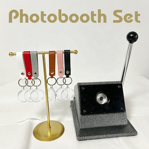 Kit de Estación de Llaveros para Photobooth, Recuerdo de Boda, Cortador Circular, Fabricante Personalizado, Llavero de Cuero para Invitados, Marco de Fotos Redondo de Acrílico de 35mm - Product Image 2