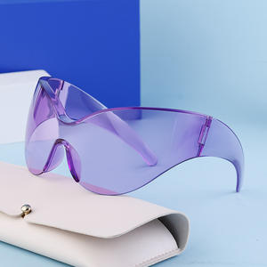 Gafas de sol deportivas extragrandes de estilo europeo americano para mujer, protección UV400, montura de PC resistente al viento, gafas de ciclismo para exteriores con protección solar clase 2 - Product Image 5