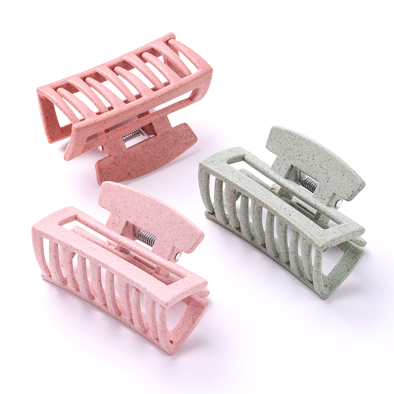 Нескользящая Пшеничная солома, биоразлагаемая прямоугольная заколка для волос, крепкая фиксация, экологически чистые заколки для волос, заколка для густых волос