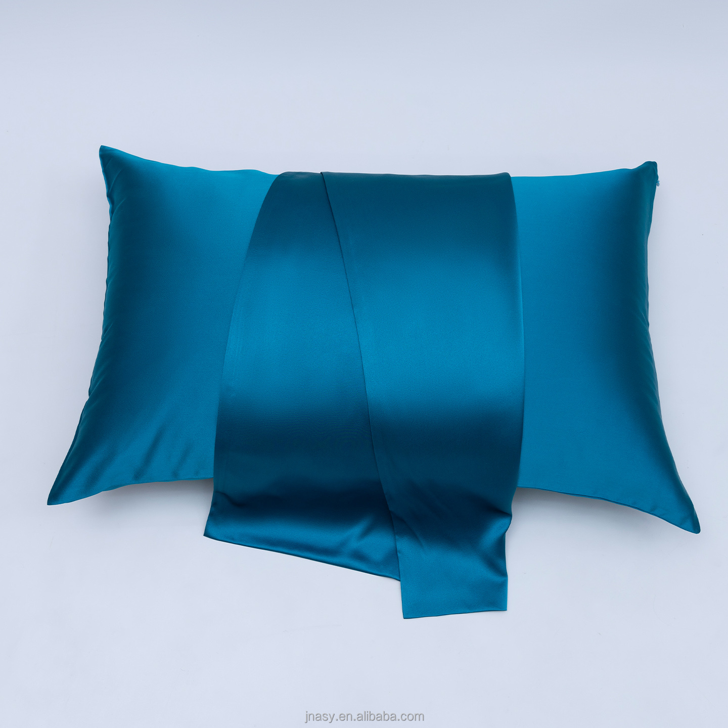Peacock blue  Heavyweight silk pillowcase