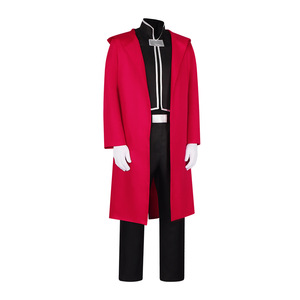Costume di Halloween Anime Fullmetal Alchemist Cosplay Edward Elric Outfit Rosso o Parrucca Bionda AOKG-146 - Product Image 5