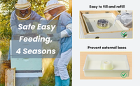 CHINABEES Mangeoire à abeilles transparente avec couvercle de 6 L, mangeoire carrée pour ruche à 10 cadres, fontaine à sucre pour abeilles, équipement d'apiculture