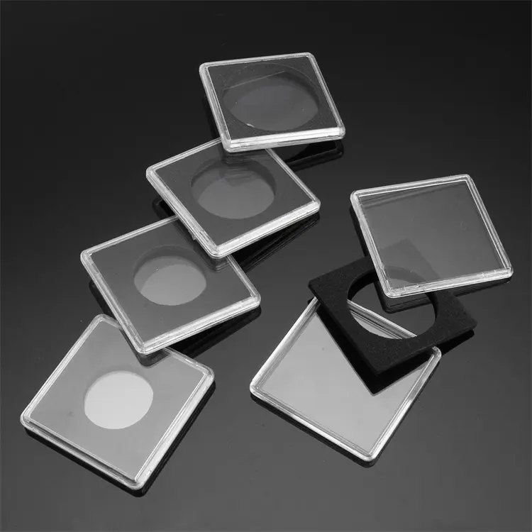 50*50 Mm Super Schoon Coin Houder Display Slab Met Precieze-Fit Pakking Vierkante Coin Acryl Capsule Voor meest Coin