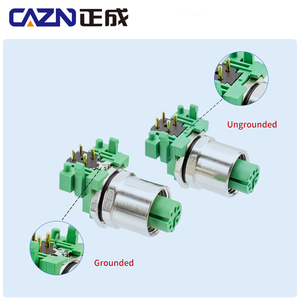 90 độ PCB M12 Nam Nữ cong kim Ổ cắm 4 8 12 Pin một mã hóa kim loại Phải góc cạnh ổ cắm vít M12 kết nối - Product Image 5