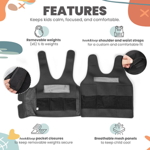 Chaleco con Peso Ajustable para Niños, Chaleco Sensorial con Peso para Niños con Autismo, Chaleco de Compresión Transpirable y Calmante - Product Image 4