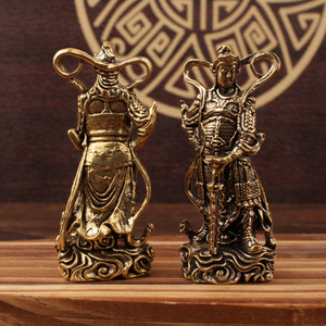 Estatuas de bronce de Guan Gong y Weituo, figuras de latón para decoración del hogar, esculturas de mesa - Product Image 2