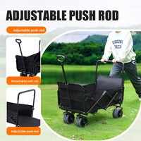 Chariot de camping d'extérieur pour voiture, avec siège auto grand format, trois-en-un, poussette pour bébé, remorque de camping pivotante en métal