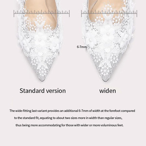 Nuove Scarpe da Sposa <span class=keywords><strong>con</strong></span> Punta Affusolata, <span class=keywords><strong>Tacchi</strong></span> Alti Primaverili ed Estivi, Pumps <span class=keywords><strong>con</strong></span> Tacco Alto in Pizzo Floreale <span class=keywords><strong>Argento</strong></span> e Bianco per Spose - Product Image 6