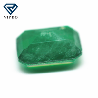 Pierres de fusion octogonales vert émeraude à coupe étagée 6x8-10x14mm avec pierres d'inclusions gemmes en cristal synthétique tourmaline, gemmes de patchwork