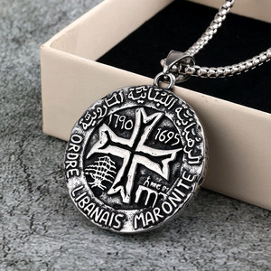Collier Pendentif Vintage Médiéval en Acier Inoxydable 316L pour Homme, Médaillon Doré, Vente en Gros - Product Image 2
