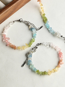 Citrino natural, piedra lunar de aguamarina y cuentas sueltas se utilizan para hacer pulseras, collares y otros accesorios de cuentas hechos a mano. - Product Image 3