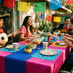 Kit de Decoración para Fiesta Mexicana, Decoraciones para el Cinco de Mayo, Mantel, Placemat, Plato de Papel, Vaso y Pancarta Recortada para Eventos Temáticos - Product Image 3