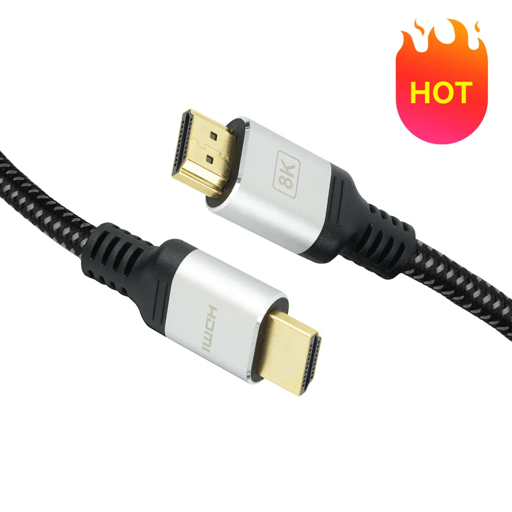 Vendita calda Uhd placcato oro Hdmi a Hdmi 2.1 8k 60hz 4k 120hz 3d Hdr 48gbps cavo Hdmi con Ethernet per Hdtv