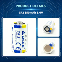 Batería cilíndrica de litio LISUN de alta energía CR2 3V 800mAh para control remoto de sensor inalámbrico