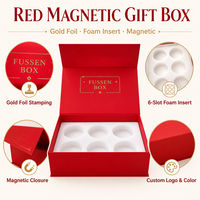 Boîte cadeau magnétique personnalisée avec couvercle rabattable, insert en mousse sur mesure et estampage à chaud doré pour un design d'emballage haut de gamme