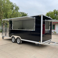 Remorque de concession mobile carrée pour hot-dogs et barbecue, camion de restauration rapide, machines à snacks, camions de cuisine à vendre aux États-Unis