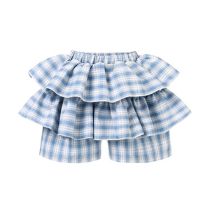 Jupe trapèze décontractée écologique à carreaux avec nœud pour filles, longueur genou, style gâteau, nouvelle collection été, motif floral, passe-partout - Product Image 6