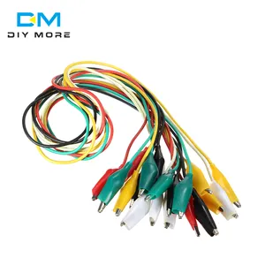 10 pcs 50 cm doble Clips de la línea de prueba de abrazadera de Cable conector de prueba nuevo