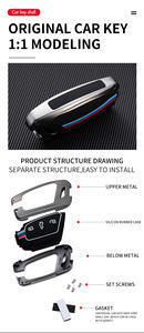 Étui de protection pour clé de voiture en alliage de zinc et gel de silice pour ROEWE RX5 350 360 W5 EI5 EI6 RX3 RX8 ZS MG <span class=keywords><strong>6</strong></span> Porte-clés Porte-clés Sac - Product Image 5