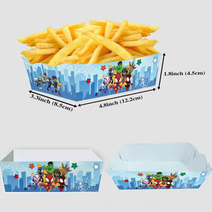 กล่องกระดาษแบบใช้แล้วทิ้ง ถาดกระดาษใส่อาหารแบบนำกลับบ้าน สำหรับเบอร์เกอร์ เค้ก พิซซ่า มันฝรั่งทอด - Product Image 5