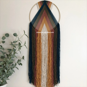 INS Abstract Art Deco Macrame Tejido Cuerda de algodón grande Extra largo Colgante Tapiz de pared Arte Decoración para el hogar - Product Image 4