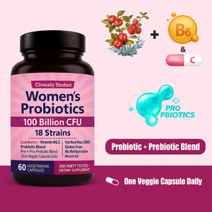 プロバイオティクス・プレバイオティクスカプセル 60カプセル 大人用 食品グレード認証 OEM対応 24ヶ月の保存期限 女性の健康 カスタマイズ可能 - Product Image 2