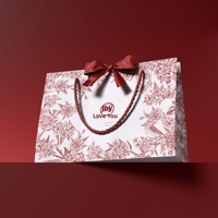 Sacs cadeaux personnalisés haut de gamme biodégradables pour mariage, sacs fourre-tout rouges, emballages de faveurs, impression offset sur carton blanc, artisanat de bougies