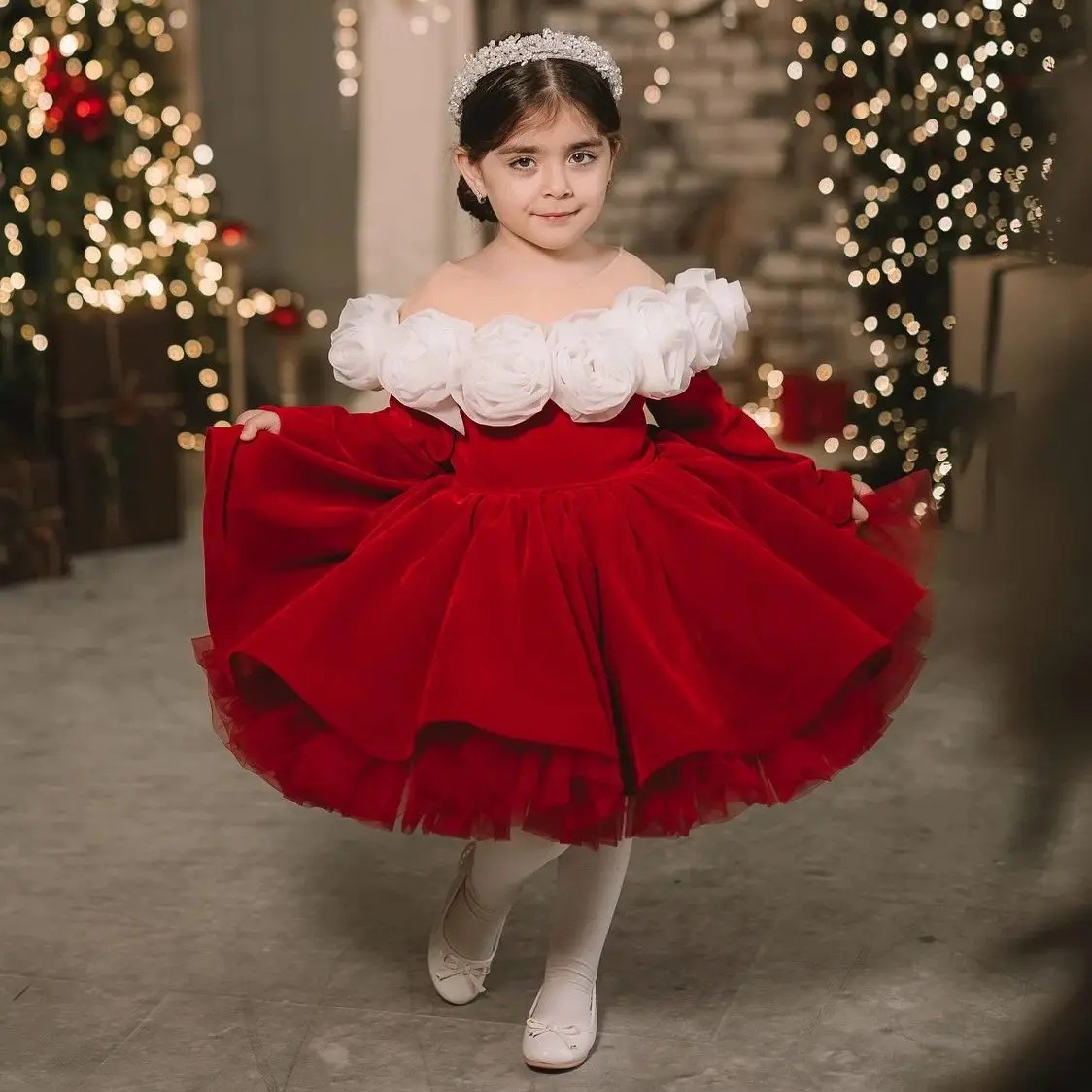 Childrens Dresses For Christmas Sparkly Elf Tutu Dress: Festive