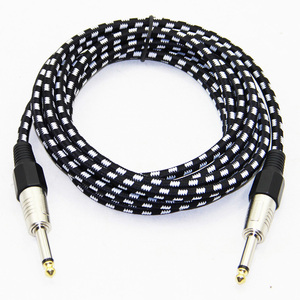 Bochara kabel instrumen musik TS <span class=keywords><strong>1</strong></span>/<span class=keywords><strong>4</strong></span> "<span class=keywords><strong>Jack</strong></span> 6.35mm, kabel kepang untuk Amplifier elektrik gitar Mixer 3m 6m 10m - Product Image 3