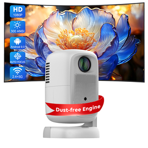 Proyector CRE CR51 PRO <span class=keywords><strong>1080P</strong></span> FHD 200 ANSI Lúmenes WiFi Android 9.0 Inteligente LCD LED Incorporado Portátil con Corrección Trapezoidal Automática para Cine en Casa - Product Image 1