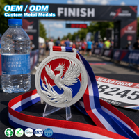 Médaille personnalisée en émail, en alliage de zinc, avec gaufrage 3D, pour marathon, course, récompense, souvenir de course virtuelle, avec ruban imprimé