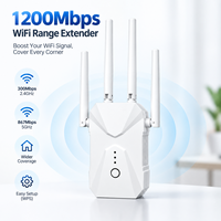 Répéteur WiFi sans fil 1200 Mbps, amplificateur de portée double bande 802.11ac avec port LAN WPS pour la maison et le bureau