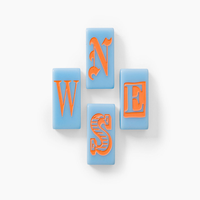 Jeu de tuiles de mahjong américain en acrylique à quatre couches, motif flore tropicale bleue, œuvre d'art personnalisée pour les cadeaux en gros et les détaillants de jeux