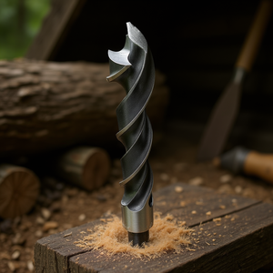 Broca para madera de acero al cromo vanadio con estría espiral para perforar troncos - Product Image 3